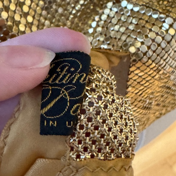 WHITING & DAVIS METAL MESH COWL DRAPE SHIRT - size M - Picture 8 of 8